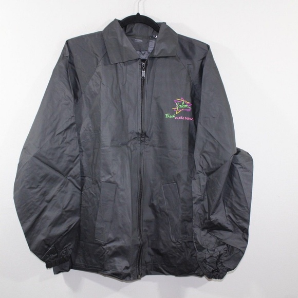 Vintage 80s L Salem Cigarettes Rain Jacket Black